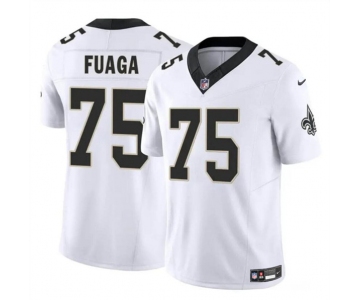Men's New Orleans Saints #75 Taliese Fuaga White 2024 Draft F.U.S.E. Vapor Limited Football Stitched Jersey