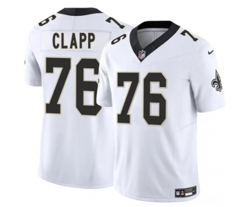 Men's New Orleans Saints #76 Will Clapp White 2025 F.U.S.E. Vapor Limited Football Stitched Jersey