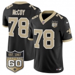 Men's New Orleans Saints #78 Erik McCoy Black 2026 F.U.S.E 60th Anniversary Patch Vapor Limited Football Stitched Jersey Men's New Orleans Saints #78 Erik McCoy Black 2026 F.U.S.E 60th Anniversary Patch Vapor Limited Football Stitched Jersey