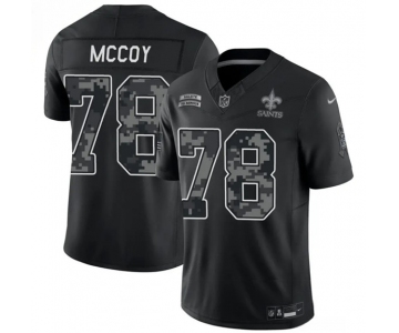 Men's New Orleans Saints #78 Erik McCoy Black F.U.S.E. 2026 Salute to Service Limited Football Stitched Jersey