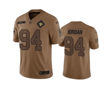 Men's New Orleans Saints #94 Cameron Jordan 2023 Brown Salute To Service Limited Football Stitched Jersey