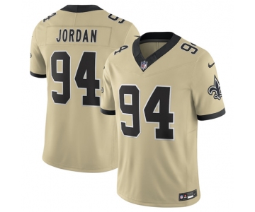 Men's New Orleans Saints #94 Cameron Jordan Gold 2025 F.U.S.E. Alternate Vapor Limited Football Stitched Jersey