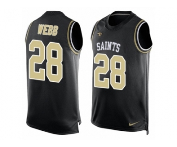 Men's Nike New Orleans Saints #28 B.W. Webb Limited Black Player Name & Number Tank Top NFL Jersey
