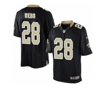 Men's Nike New Orleans Saints #28 B.W. Webb Limited Black Team Color NFL Jersey