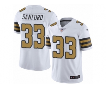 Men's Nike New Orleans Saints #33 Jamarca Sanford Limited White Rush NFL Jersey
