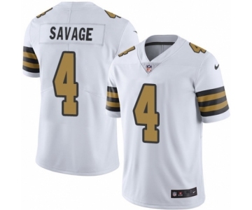 Men's Nike New Orleans Saints #4 Tom Savage Limited White Rush Vapor Untouchable NFL Jersey