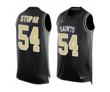 Men's Nike New Orleans Saints #54 Nate Stupar Limited Black Player Name & Number Tank Top NFL Jersey