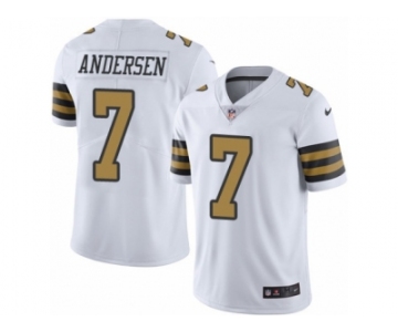 Men's Nike New Orleans Saints #7 Morten Andersen Limited White Rush NFL Jersey