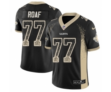 Men's Nike New Orleans Saints #77 Willie Roaf Limited Black Rush Drift Fashion NFL Jersey