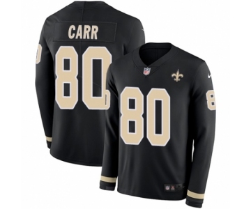 Men's Nike New Orleans Saints #80 Austin Carr Limited Black Therma Long Sleeve NFL Jersey
