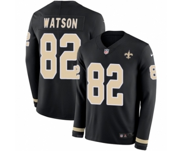 Men's Nike New Orleans Saints #82 Benjamin Watson Limited Black Therma Long Sleeve NFL Jersey
