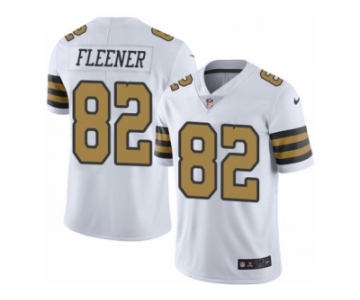 Men's Nike New Orleans Saints #82 Coby Fleener Limited White Rush NFL Jersey