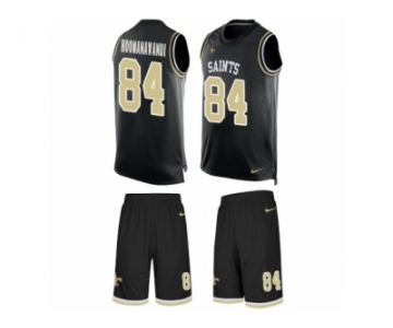 Men's Nike New Orleans Saints #84 Michael Hoomanawanui Limited Black Tank Top Suit NFL Jersey