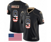 Men's Nike New Orleans Saints #9 Drew Brees Limited Black Rush USA Flag NFL Jersey