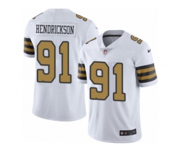 Men's Nike New Orleans Saints #91 Trey Hendrickson Limited White Rush NFL Jersey