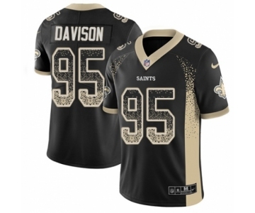 Men's Nike New Orleans Saints #95 Tyeler Davison Limited Black Rush Drift Fashion NFL Jersey