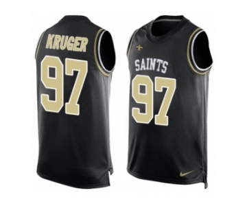 Men's Nike New Orleans Saints #97 Paul Kruger Limited Black Player Name & Number Tank Top NFL Jersey