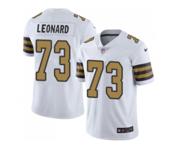 Nike New Orleans Saints #73 Rick Leonard White Men Stitched NFL Limited Rush Jersey