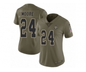 Women Nike New Orleans Saints #24 Sterling Moore Limited Olive 2017 Salute to Service NFL Jersey