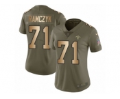 Women Nike New Orleans Saints #71 Ryan Ramczyk Limited Olive Gold 2017 Salute to Service NFL Jersey