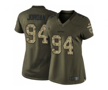Women Nike New Orleans Saints #94 Cameron Jordan Green Stitched NFL Limited 2015 Salute to Service Jersey
