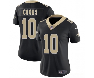 Women's New Orleans Saints #10 Brandin Cooks Black 2025 Vapor Limited Football Stitched Jersey