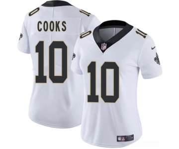 Women's New Orleans Saints #10 Brandin Cooks White 2025 Vapor Limited Football Stitched Jersey