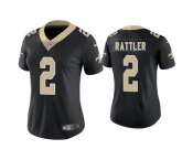 Women's New Orleans Saints #2 Spencer Rattler Black 2025 Vapor Limited Football Stitched Jersey