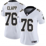 Women's New Orleans Saints #76 Will Clapp White 2025 Vapor Stitched Game Jersey