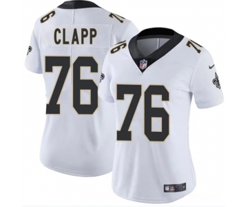 Women's New Orleans Saints #76 Will Clapp White 2025 Vapor Stitched Game Jersey