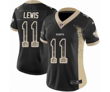 Women's Nike New Orleans Saints #11 Tommylee Lewis Limited Black Rush Drift Fashion NFL Jersey