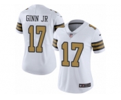 Women's Nike New Orleans Saints #17 Ted Ginn Jr Limited White Rush NFL Jersey
