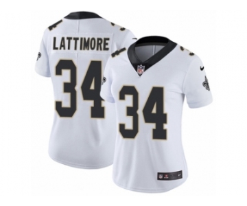 Women's Nike New Orleans Saints #34 Marshon Lattimore Limited White NFL Jersey