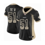 Women's Nike New Orleans Saints #51 Manti Te'o Limited Black Rush Drift Fashion NFL Jersey