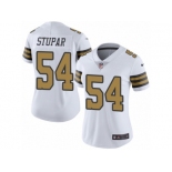 Women's Nike New Orleans Saints #54 Nate Stupar Limited White Rush NFL Jersey