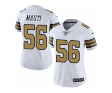 Women's Nike New Orleans Saints #56 Michael Mauti Limited White Rush NFL Jersey