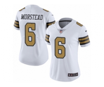 Women's Nike New Orleans Saints #6 Thomas Morstead Limited White Rush NFL Jersey