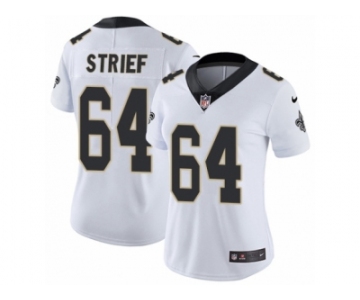 Women's Nike New Orleans Saints #64 Zach Strief Vapor Untouchable Limited White NFL Jersey