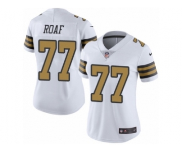 Women's Nike New Orleans Saints #77 Willie Roaf Limited White Rush NFL Jersey