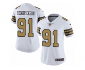 Women's Nike New Orleans Saints #91 Trey Hendrickson Limited White Rush NFL Jersey
