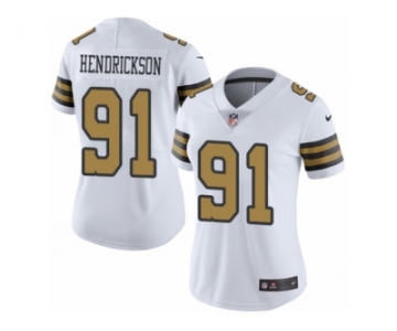 Women's Nike New Orleans Saints #91 Trey Hendrickson Limited White Rush NFL Jersey