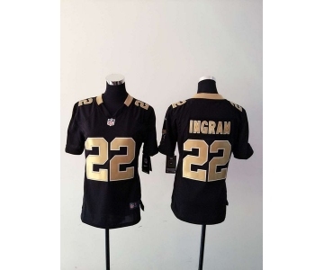 nike women nfl jerseys new orleans saints #22 ingram black[nike][ingram]