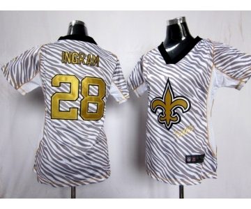 nike women nfl jerseys new orleans saints #28 ingram [fem fan zebra]