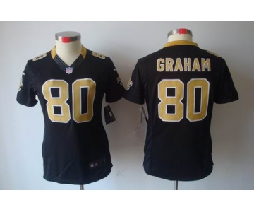 nike women nfl jerseys new orleans saints #80 graham black[nike limited]