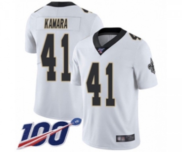 Youth New Orleans Saints #41 Alvin Kamara White Vapor Untouchable Limited Player 100th Season Football Jersey