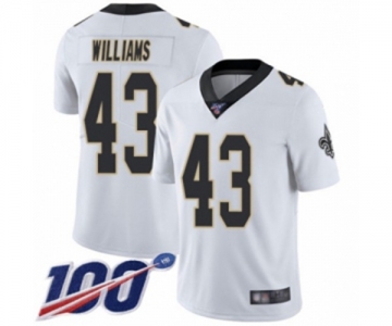 Youth New Orleans Saints #43 Marcus Williams White Vapor Untouchable Limited Player 100th Season Football Jersey
