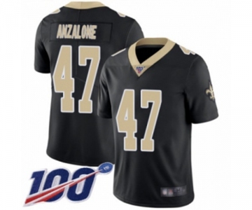 Youth New Orleans Saints #47 Alex Anzalone Black Team Color Vapor Untouchable Limited Player 100th Season Football Jersey