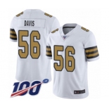 Youth New Orleans Saints #56 DeMario Davis Limited White Rush Vapor Untouchable 100th Season Football Jersey