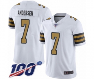 Youth New Orleans Saints #7 Morten Andersen Limited White Rush Vapor Untouchable 100th Season Football Jersey