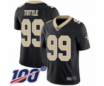 Youth New Orleans Saints #99 Shy Tuttle Black Team Color Vapor Untouchable Limited Player 100th Season Football Jersey